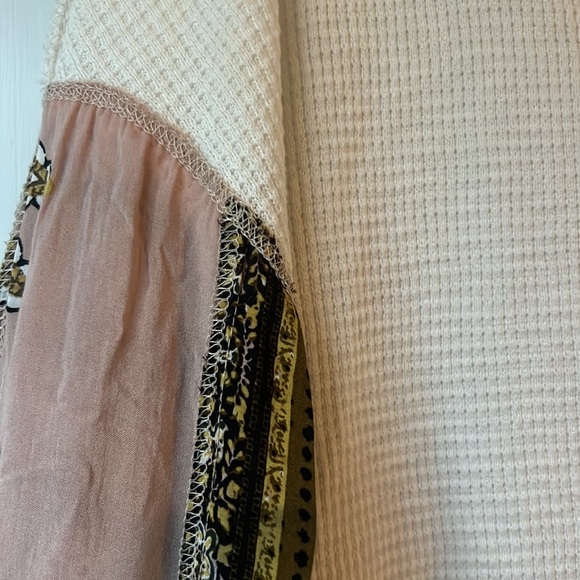 We The Free Waffle Knit Blouse with Fancy Baggy Sleeves- Size M - Picture 4 of 4